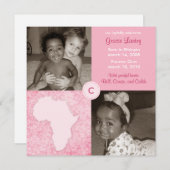 アフリカのブロック: 静かにピンク 案内状 (正面/裏面)