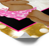 アフリカのプリンセス|ピンク/ブラック/ゴールドのグリッター ゲストブック (角)