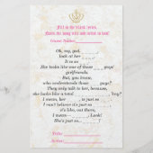 アフリカのプリンセス ピンク ベイビーシャワーゲーム チラシ (裏面)