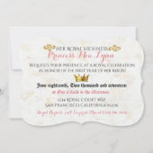 アフリカのプリンセス ファンシー ピンク|ゴールド 1歳の誕生日 招待状 (裏面)