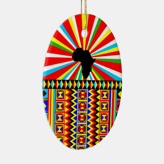 アフリカのプリントケンテクロスの部族パターンアンカラ セラミックオーナメント (右)