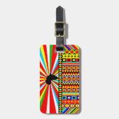 アフリカのプリントケンテクロスの部族パターンアンカラ ラゲッジタグ (正面縦)