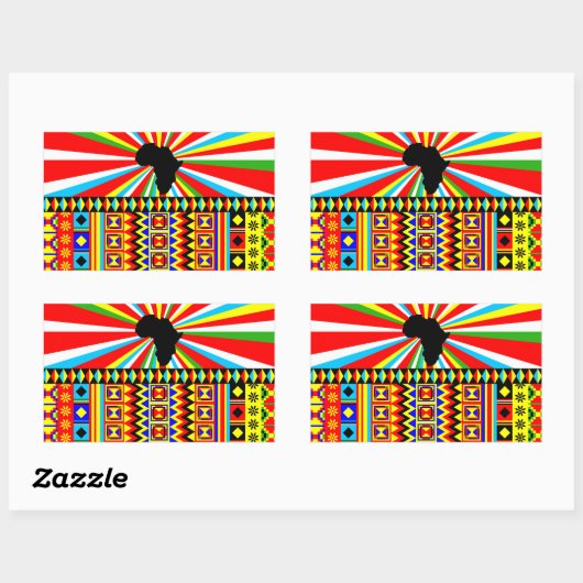 アフリカのプリントケンテクロスの部族パターンアンカラ 長方形シール (シート)