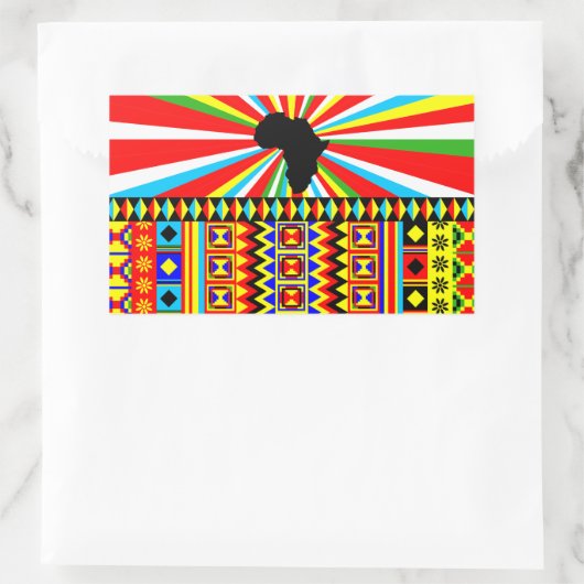 アフリカのプリントケンテクロスの部族パターンアンカラ 長方形シール (バッグ)