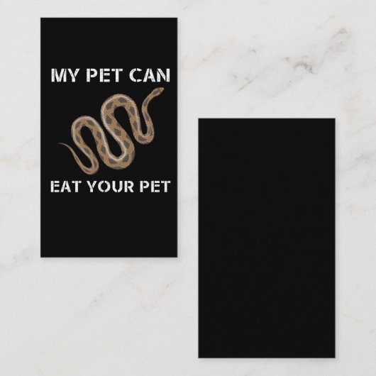 アフリカのボール·パイソンの飼い主、ペット爬虫類の恋人 名刺 (正面/裏面)