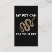 アフリカのボール·パイソンの飼い主、ペット爬虫類の恋人 名刺 (正面)