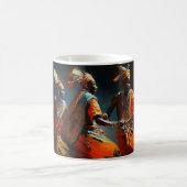 アフリカのマサイのダンス コーヒーマグカップ (中央)