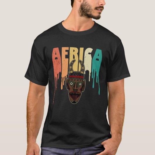 アフリカのマスクアフリカのアフロの歴史レゲエメラニン1 Tシャツ (正面)