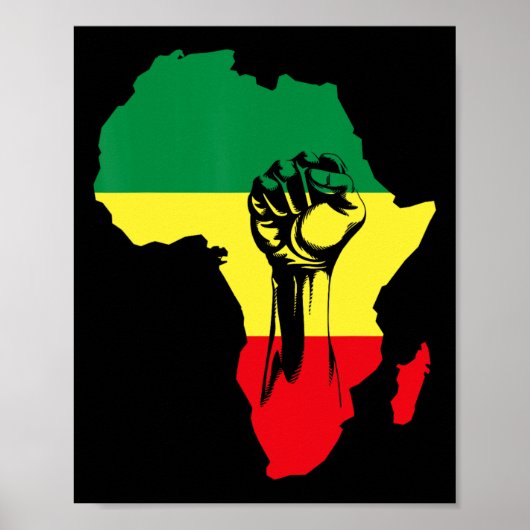 アフリカのマップ最初の黒い歴史ネイティブアメリカン ポスター (正面)