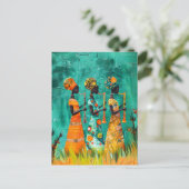 アフリカのミュージシャンのドレ伝統的ス ポストカード (スタンド正面)