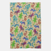 アフリカのメキシコの文化初期の部族パターン1 キッチンタオル (縦)