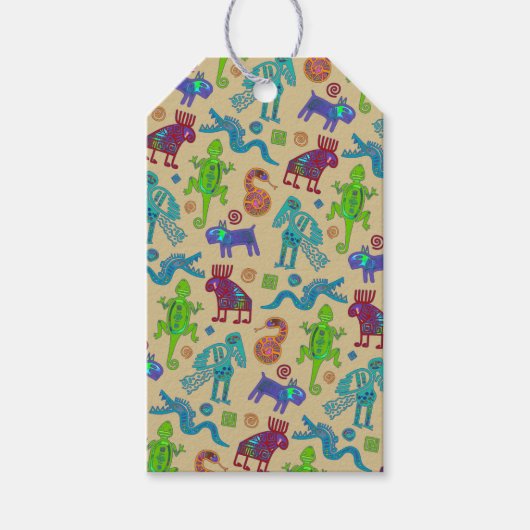 アフリカのメキシコの文化初期の部族パターン1 ギフトタグ (正面)