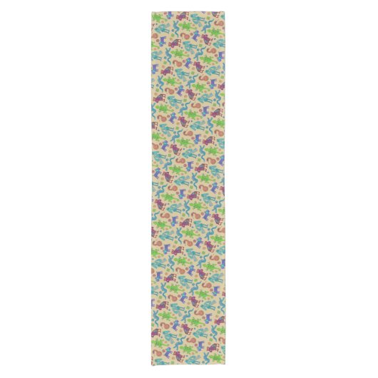 アフリカのメキシコの文化初期の部族パターン1 ショートテーブルランナー (正面)