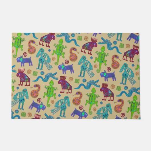 アフリカのメキシコの文化初期の部族パターン1 ドアマット (正面)