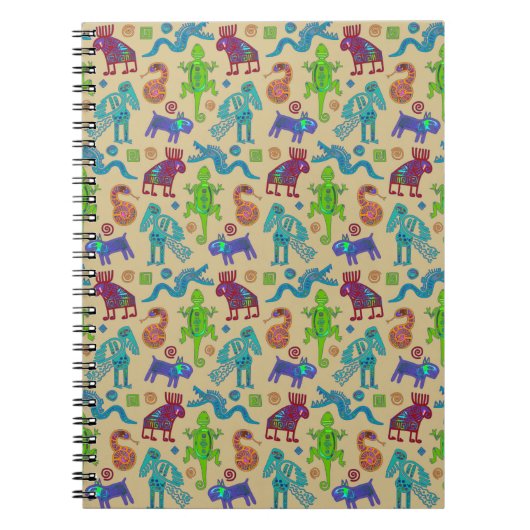 アフリカのメキシコの文化初期の部族パターン1 ノートブック (正面)