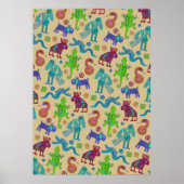 アフリカのメキシコの文化初期の部族パターン1 ポスター (正面)