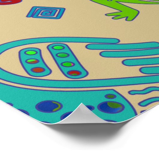 アフリカのメキシコの文化初期の部族パターン1 ポスター (角)