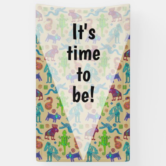 アフリカのメキシコの文化初期の部族パターン1 横断幕 (縦)