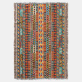 アフリカのモチーフカラフルで装飾的なパターンデザイン スローブランケット (正面縦)