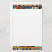 アフリカのモチーフカラフルで装飾的なパターンデザイン 便箋 (正面/裏面)