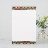 アフリカのモチーフカラフルで装飾的なパターンデザイン 便箋 (スタンド正面)