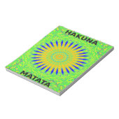 アフリカのモチーフデザインのグリーンと金ゴールドアートプリント ノートパッド (回転)