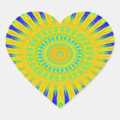 アフリカのモチーフデザインのグリーンと金ゴールドアートプリント ハートシール (正面)
