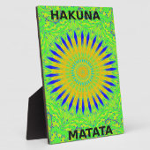 アフリカのモチーフデザインのグリーンと金ゴールドアートプリント フォトプラーク (側面)