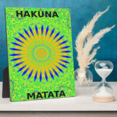 アフリカのモチーフデザインのグリーンと金ゴールドアートプリント フォトプラーク (側面)