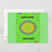 アフリカのモチーフデザインのグリーンと金ゴールドアートプリント ポストカード (正面/裏面)