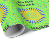 アフリカのモチーフデザインのグリーンと金ゴールドアートプリント ラッピングペーパー (ロールコーナー)