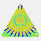 アフリカのモチーフデザインのグリーンと金ゴールドアートプリント 三角形シール (正面)