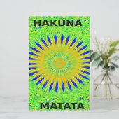 アフリカのモチーフデザインのグリーンと金ゴールドアートプリント 便箋 (スタンド正面)