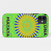 アフリカのモチーフデザインのグリーンと金ゴールドアートプリント Case-Mate iPhoneケース (裏面(横))