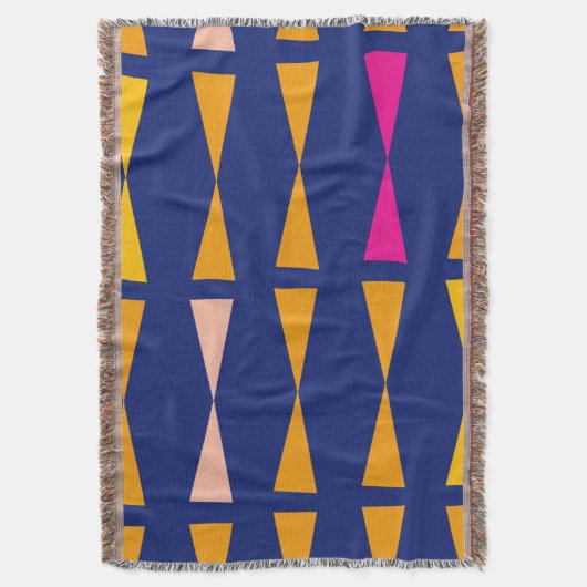 アフリカのモチーフ幾何学夏ミニマルモダンリスト スローブランケット (正面縦)