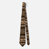 アフリカのモチーフ、動物、横のストライプのタイ ネクタイ (正面)