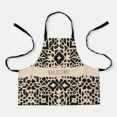 アフリカのモロッコのベージュ幾何学模様 エプロン (正面)