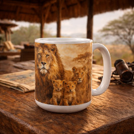 アフリカのライオンのプライド | 雄大な野生のサファリ コーヒーマグカップ