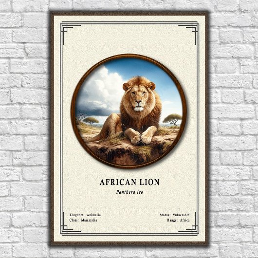 アフリカのライオン動物学シリーズ ポスター