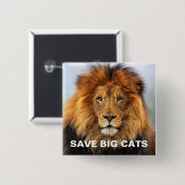 アフリカのライオン1 缶バッジ (正面&裏面)