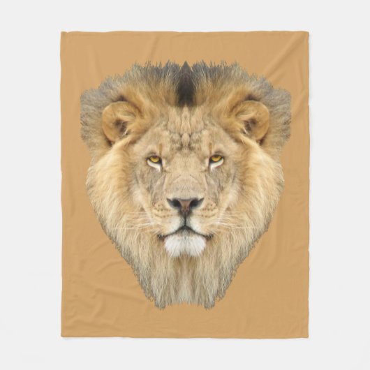 アフリカのライオン フリースブランケット (正面)