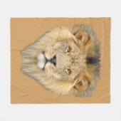 アフリカのライオン フリースブランケット (正面(横))