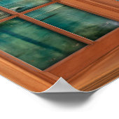 アフリカのラグーン風景偽の窓 ポスター (角)