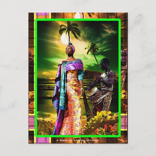 アフリカのリズムの夜 ポストカード (正面)