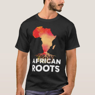 アフリカのルーツアフリカの地図アフリカ誇りを持ったアフロ Tシャツ