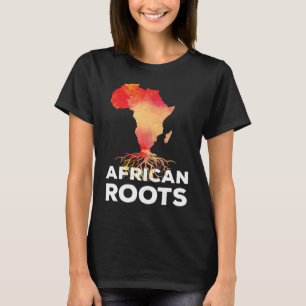 アフリカのルーツアフリカの地図アフリカ誇りを持ったアフロ Tシャツ