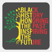 アフリカのルーツブラックの歴史の月の過去と未来 スクエアシール (正面)