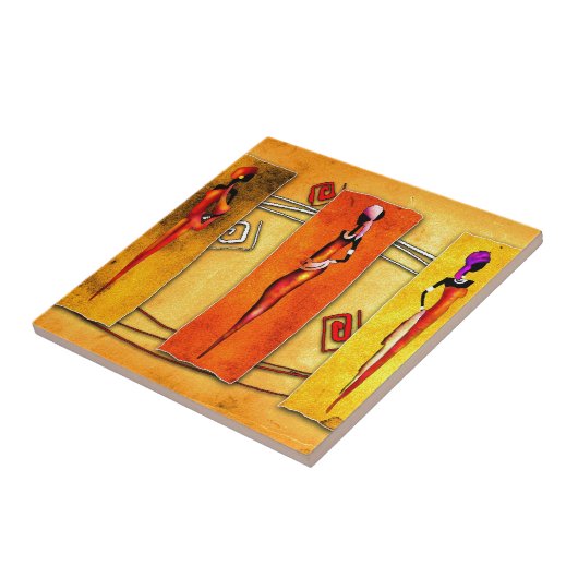 アフリカのレトロのヴィンテージのスタイルのギフト01 タイル (側面)