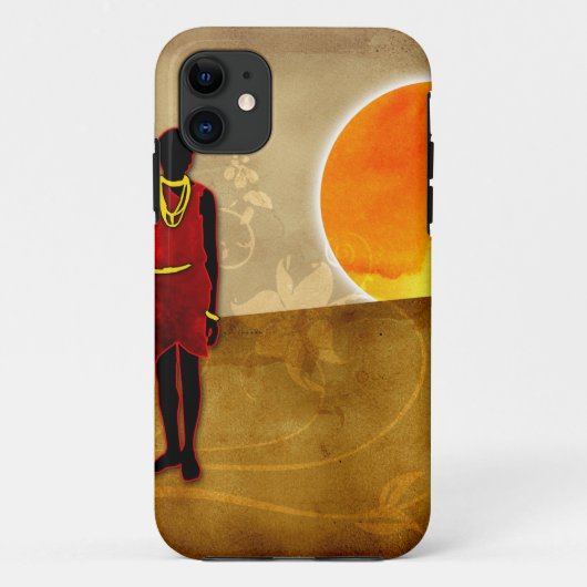 アフリカのレトロのヴィンテージのスタイルのギフト03 Case-Mate iPhoneケース (裏面)