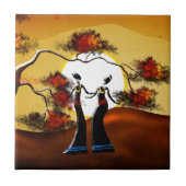 アフリカのレトロのヴィンテージのスタイルのギフト08 タイル (正面)